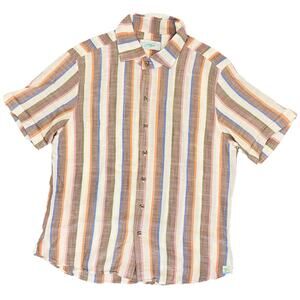 Seaplane Men’s Striped Cotton Shirt Size L